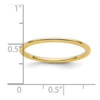 10K Gold 1.2mm Half Round Stackable Band Size 6