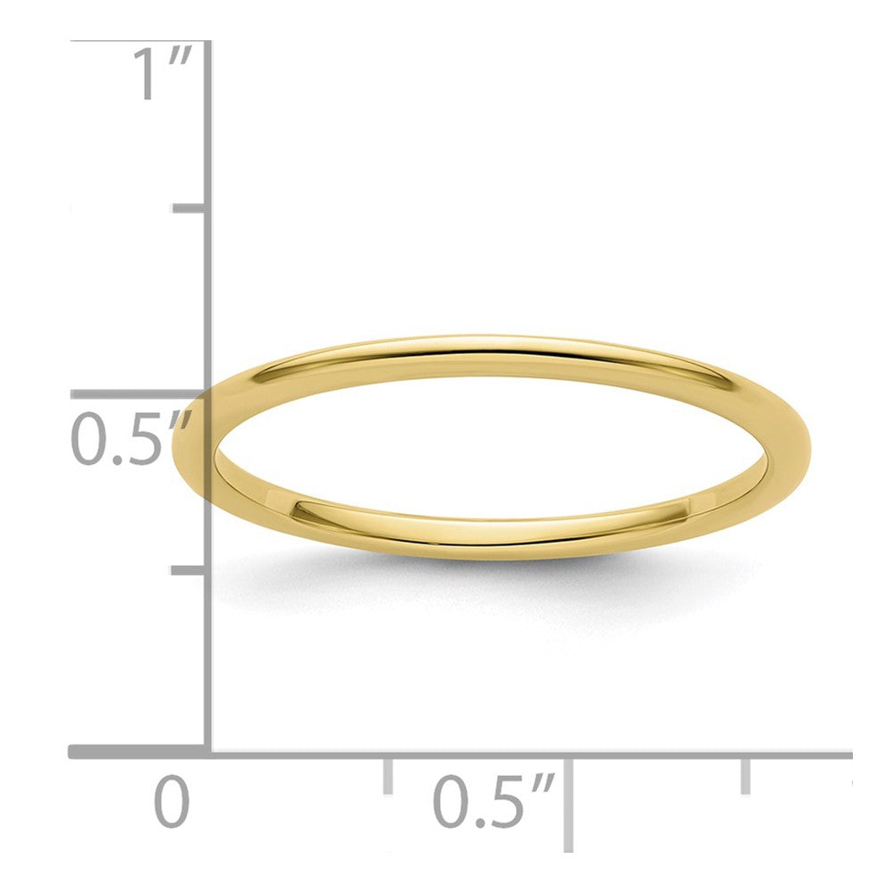 10K Gold 1.2mm Half Round Stackable Band Size 4.5