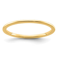 10K Gold 1.2mm Half Round Stackable Band Size 7
