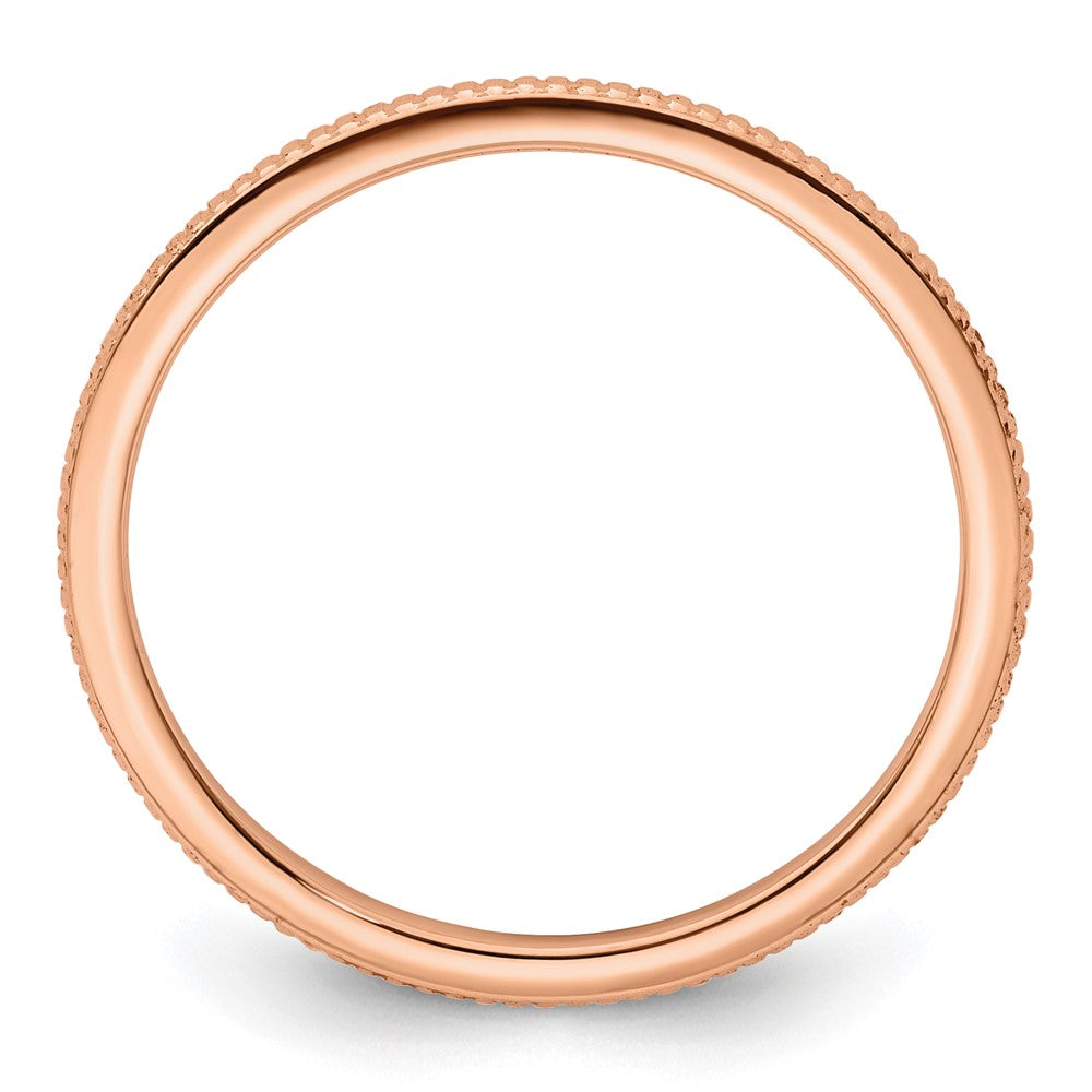 10K Rose Gold 1.2mm Bead Stackable Band Size 9.5