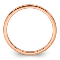 10K Rose Gold 1.2mm Bead Stackable Band Size 9