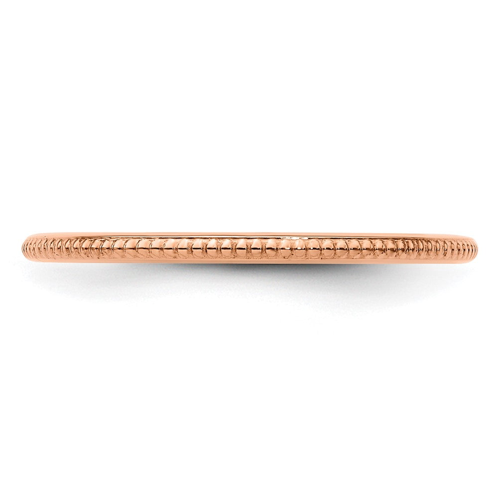 10K Rose Gold 1.2mm Bead Stackable Band Size 9