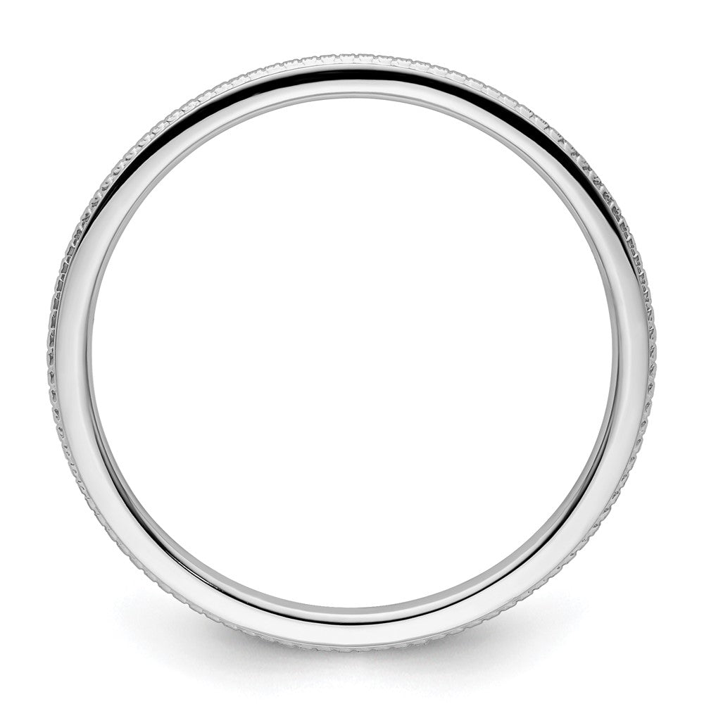 10K White Gold 1.2mm Bead Stackable Band Size 10
