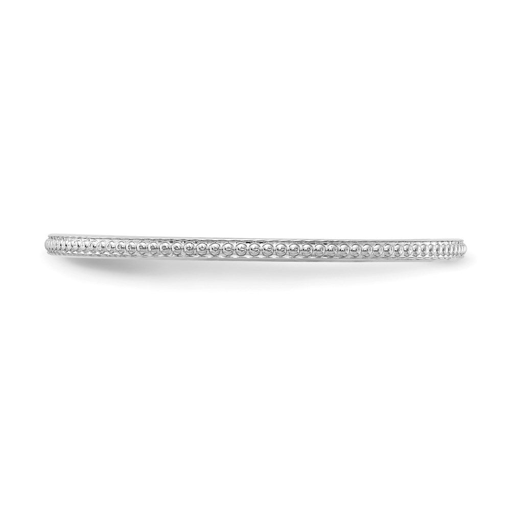 10K White Gold 1.2mm Bead Stackable Band Size 4.5