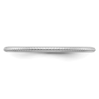 10K White Gold 1.2mm Bead Stackable Band Size 7