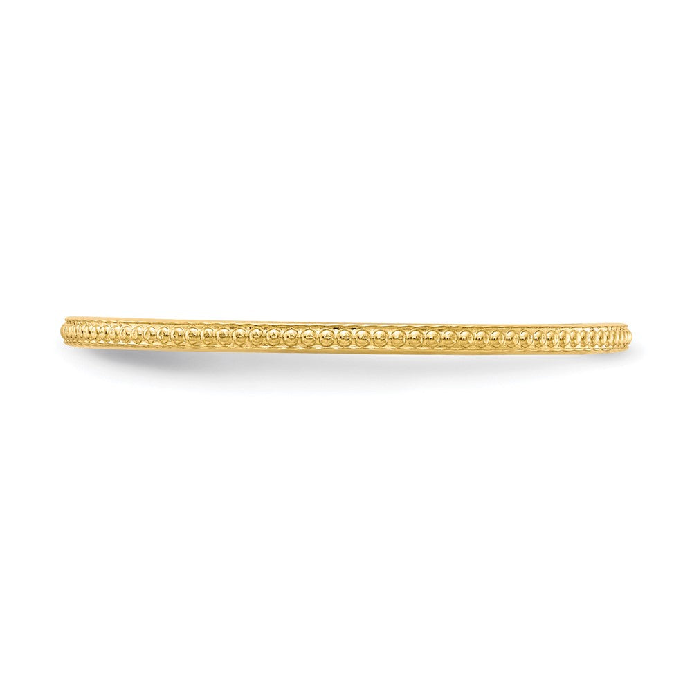 10K Gold 1.2mm Bead Stackable Band Size 9.5