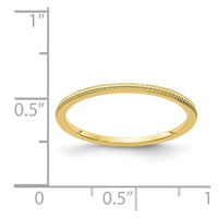 10K Gold 1.2mm Bead Stackable Band Size 10