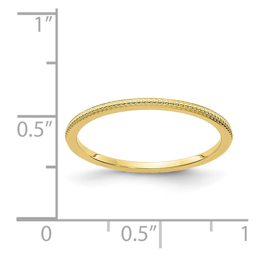 10K Gold 1.2mm Bead Stackable Band Size 8