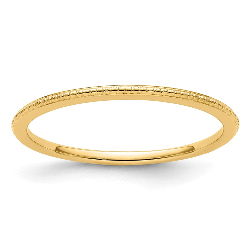 10K Gold 1.2mm Bead Stackable Band Size 7.5