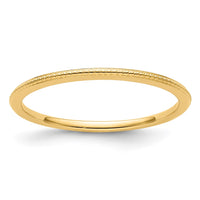 10K Gold 1.2mm Bead Stackable Band Size 7.5