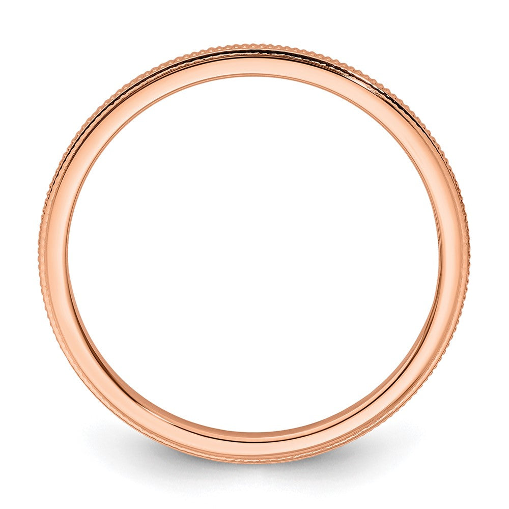 10K Rose Gold 1.2mm Milgrain Stackable Band Size 9