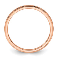 10K Rose Gold 1.2mm Milgrain Stackable Band Size 9