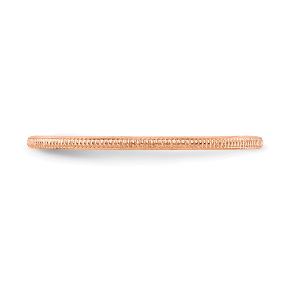10K Rose Gold 1.2mm Milgrain Stackable Band Size 9