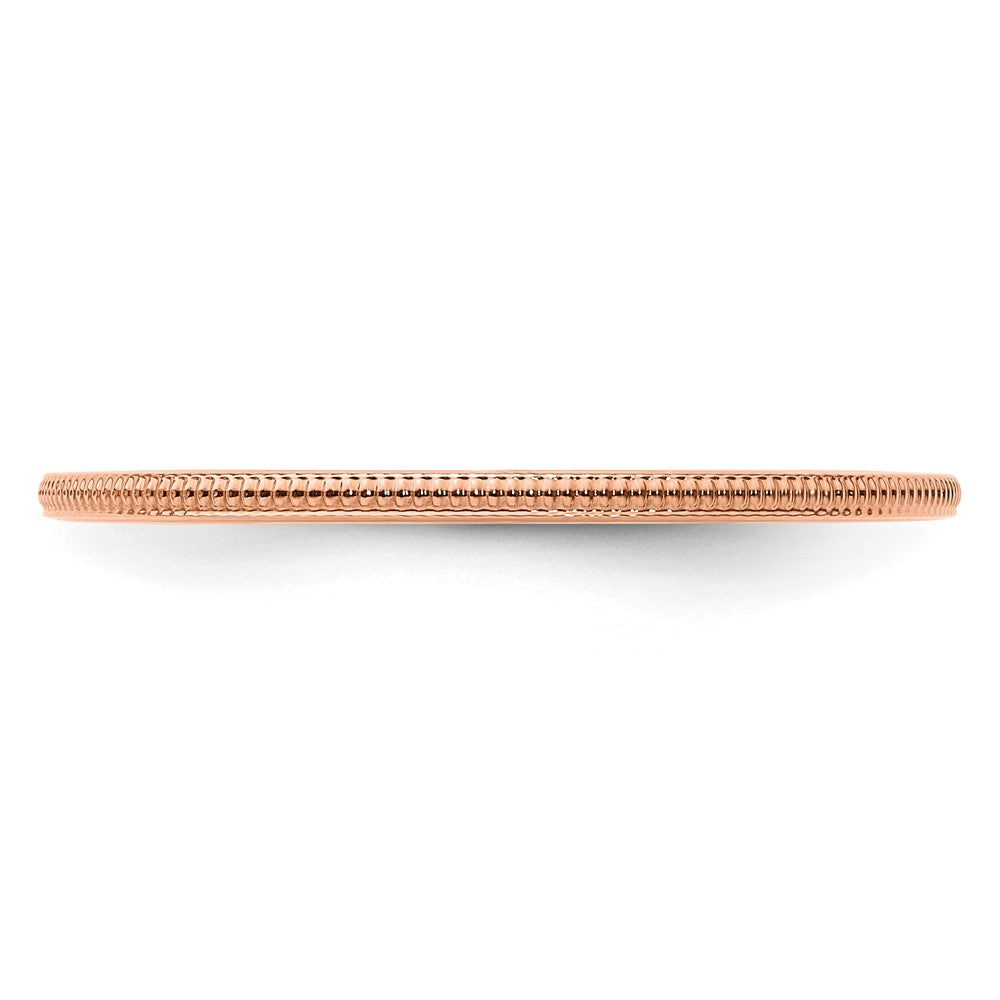 10K Rose Gold 1.2mm Milgrain Stackable Band Size 7.5