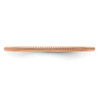 10K Rose Gold 1.2mm Milgrain Stackable Band Size 7.5