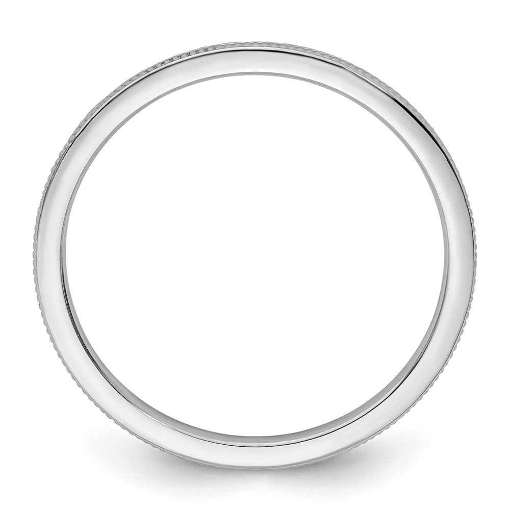10K White Gold 1.2mm Milgrain Stackable Band Size 6.5