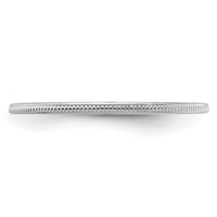 10K White Gold 1.2mm Milgrain Stackable Band Size 6.5