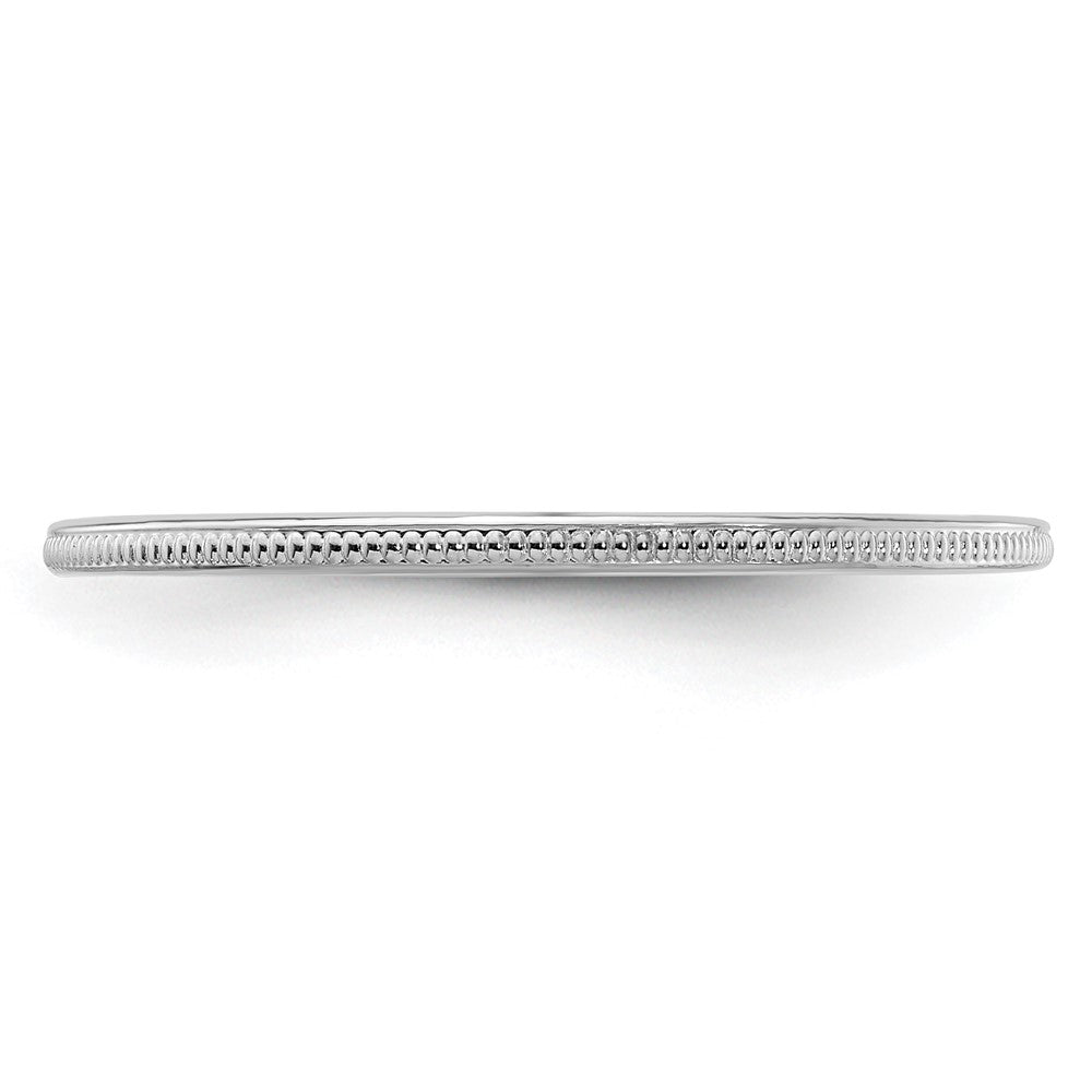 10K White Gold 1.2mm Milgrain Stackable Band Size 10