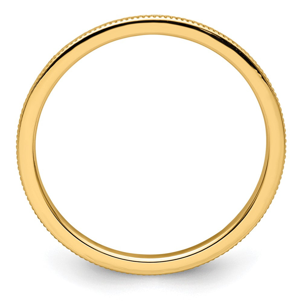 10K Gold 1.2mm Milgrain Stackable Band Size 6