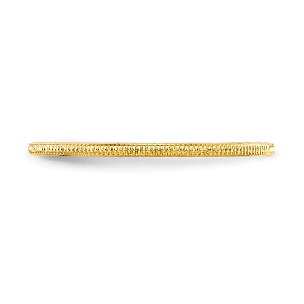 10K Gold 1.2mm Milgrain Stackable Band Size 8