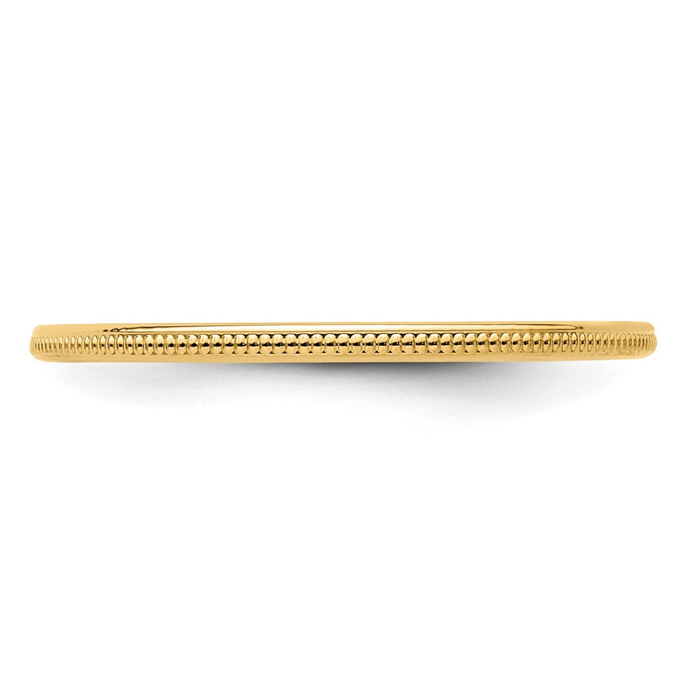 10K Gold 1.2mm Milgrain Stackable Band Size 5.5