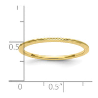 10K Gold 1.2mm Milgrain Stackable Band Size 8.5