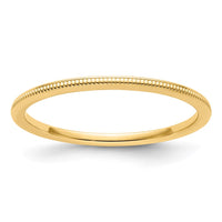 10K Gold 1.2mm Milgrain Stackable Band Size 5