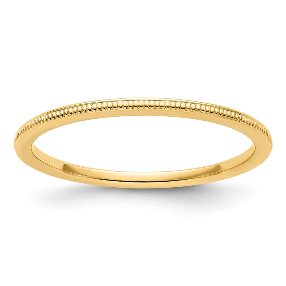 10K Gold 1.2mm Milgrain Stackable Band Size 5.5