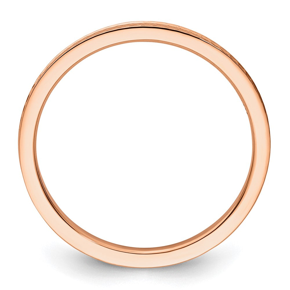 10K Rose Gold 1.2mm Criss-Cross Pattern stackable Band Size 8.5