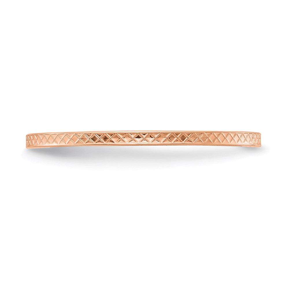 10K Rose Gold 1.2mm Criss-Cross Pattern stackable Band Size 8.5