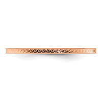 10K Rose Gold 1.2mm Criss-Cross Pattern stackable Band Size 8.5