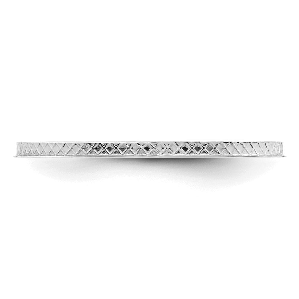 10K White Gold 1.2mm Criss-Cross Pattern Stackable Band Size 9