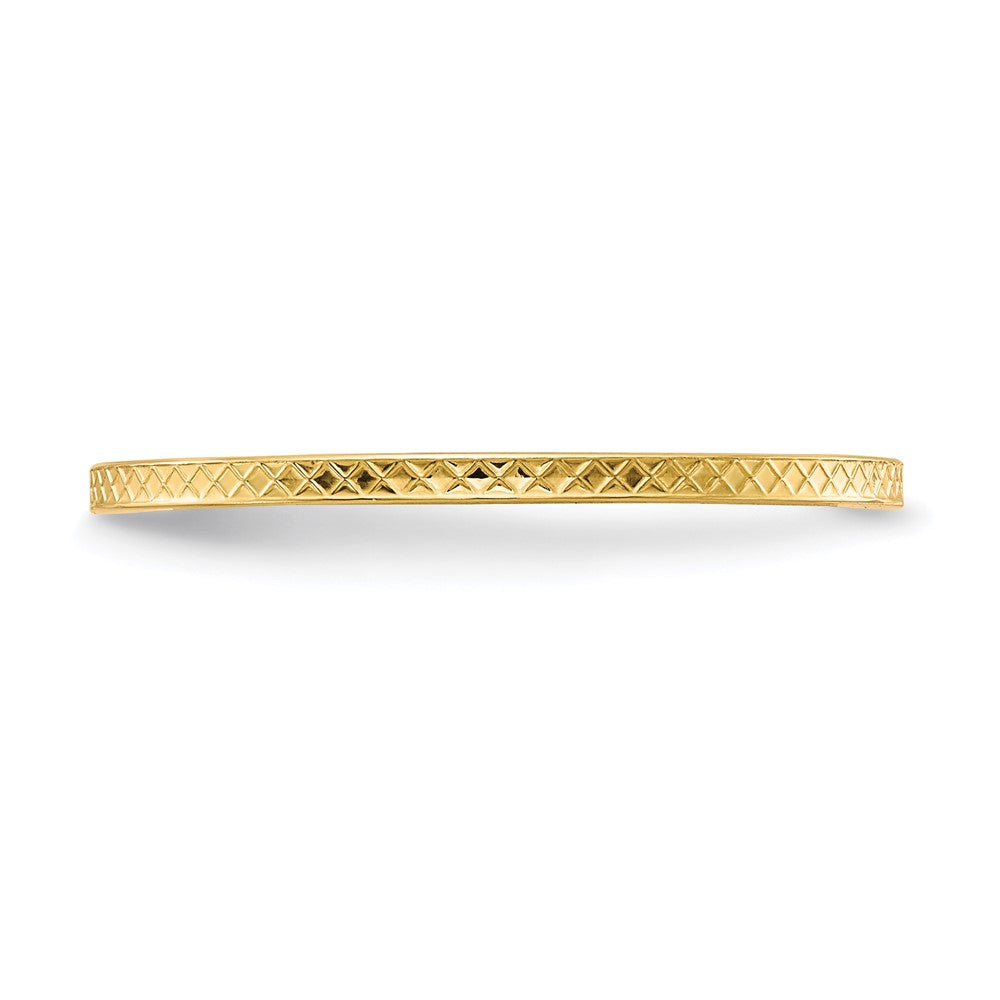 10K Gold 1.2mm Criss-Cross Pattern Stackable Band Size 8