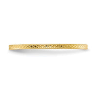10K Gold 1.2mm Criss-Cross Pattern Stackable Band Size 8