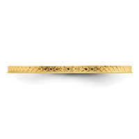 10K Gold 1.2mm Criss-Cross Pattern Stackable Band Size 8.5