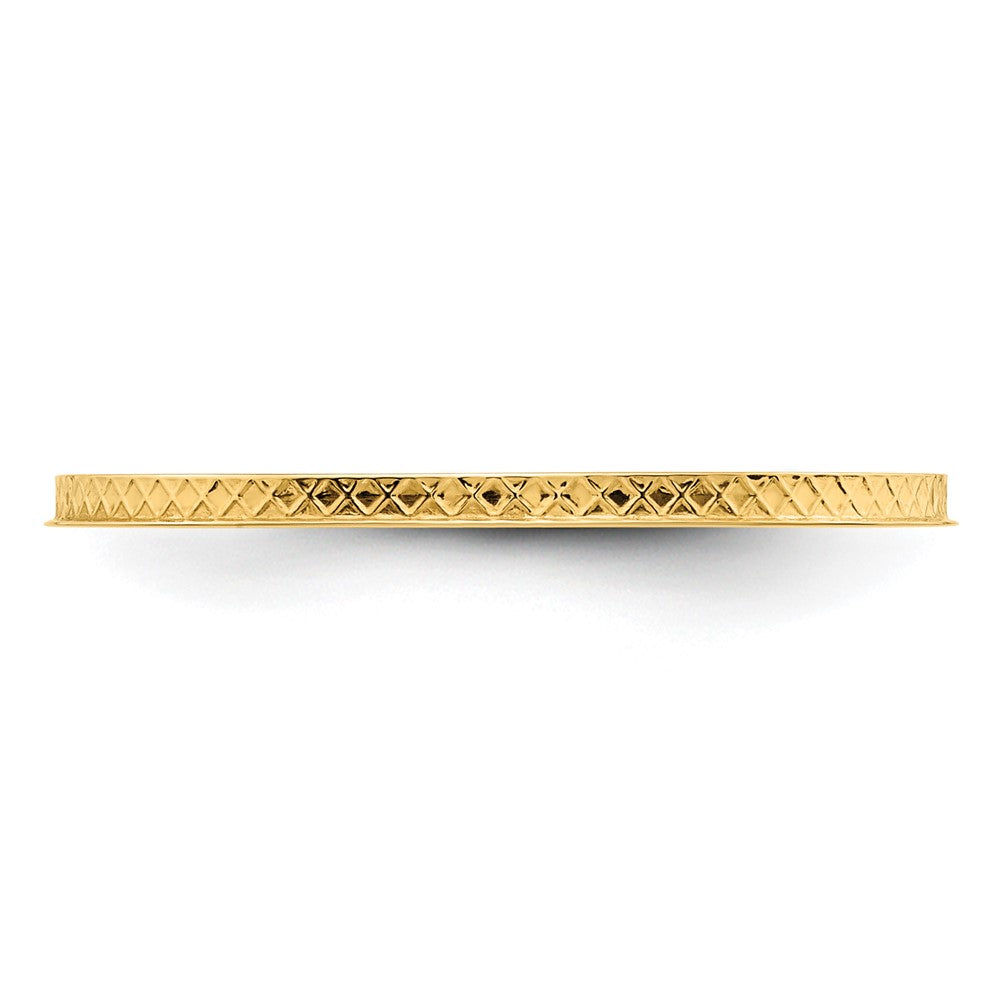 10K Gold 1.2mm Criss-Cross Pattern Stackable Band Size 4.5