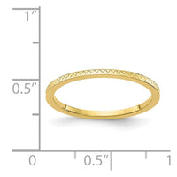 10K Gold 1.2mm Criss-Cross Pattern Stackable Band Size 4.5