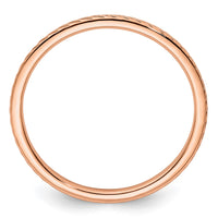 10K Rose Gold 1.2mm Twisted Wire Pattern Stackable Band Size 6