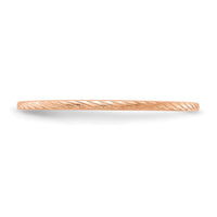 10K Rose Gold 1.2mm Twisted Wire Pattern Stackable Band Size 7