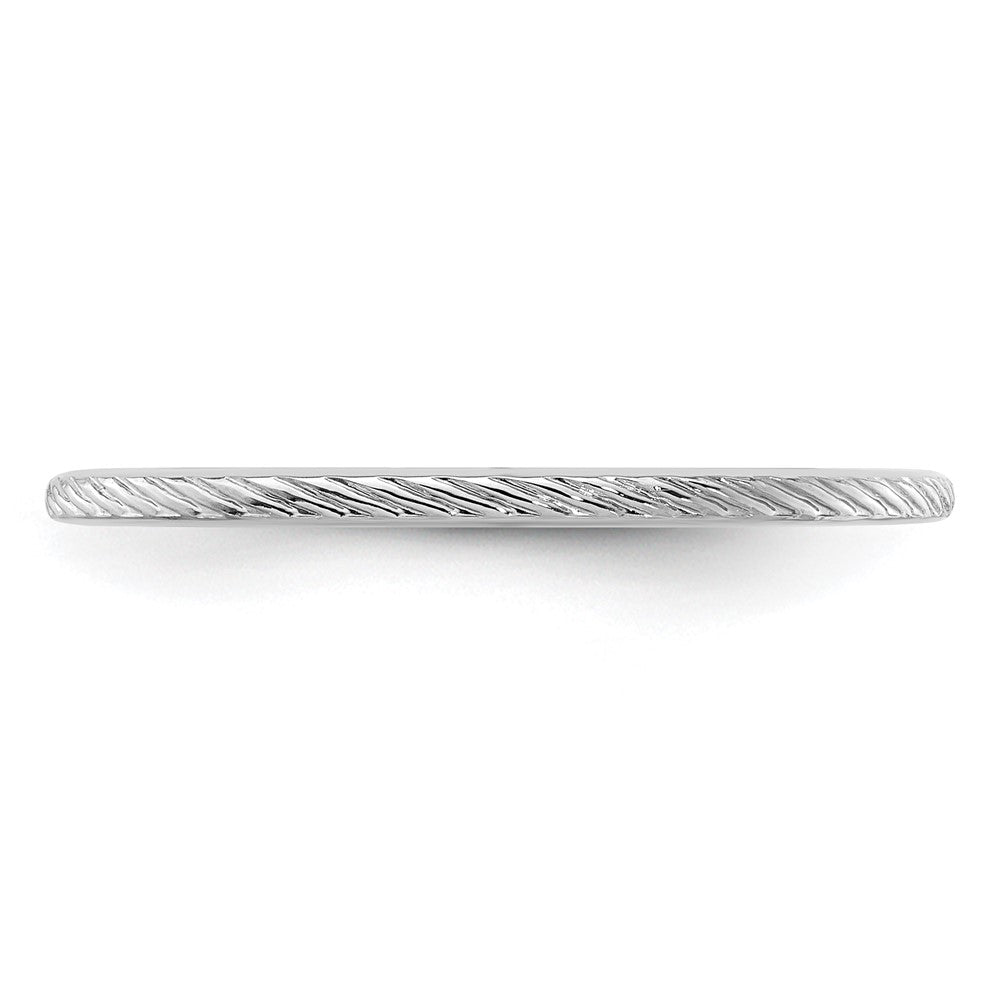 10K White Gold 1.2mm Twisted Wire Pattern Stackable Band Size 8.5