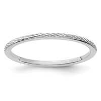 10K White Gold 1.2mm Twisted Wire Pattern Stackable Band Size 9
