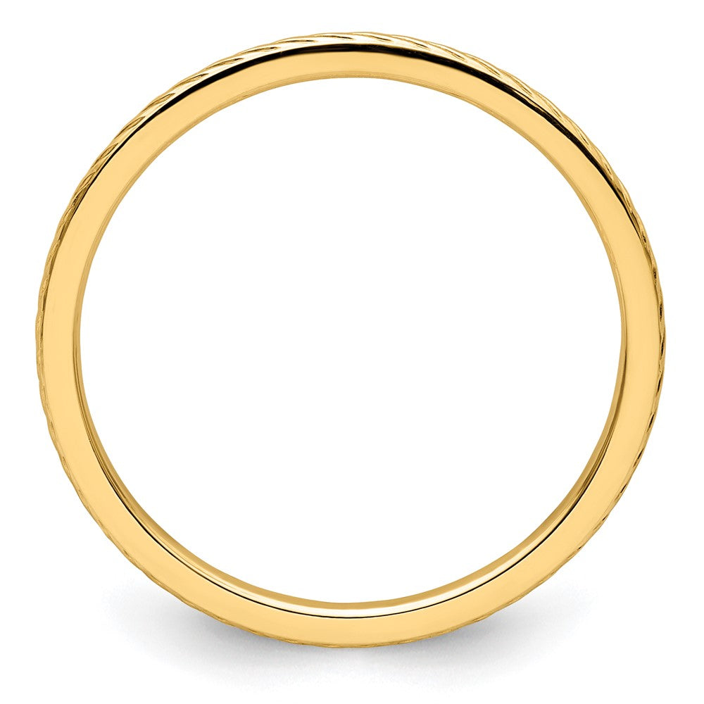 10K Gold 1.2mm Twisted Wire Pattern Stackable Band Size 8.5
