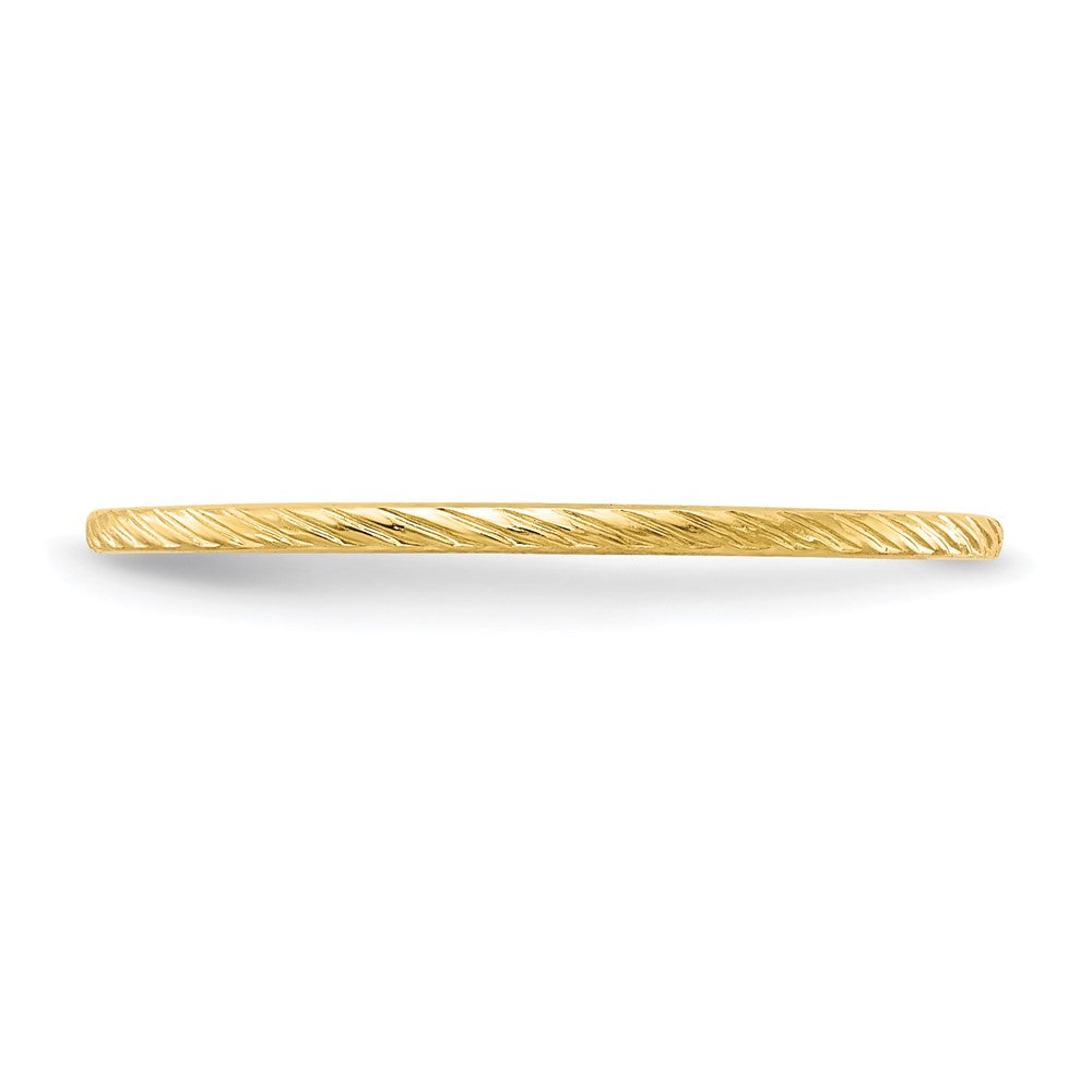 10K Gold 1.2mm Twisted Wire Pattern Stackable Band Size 8.5