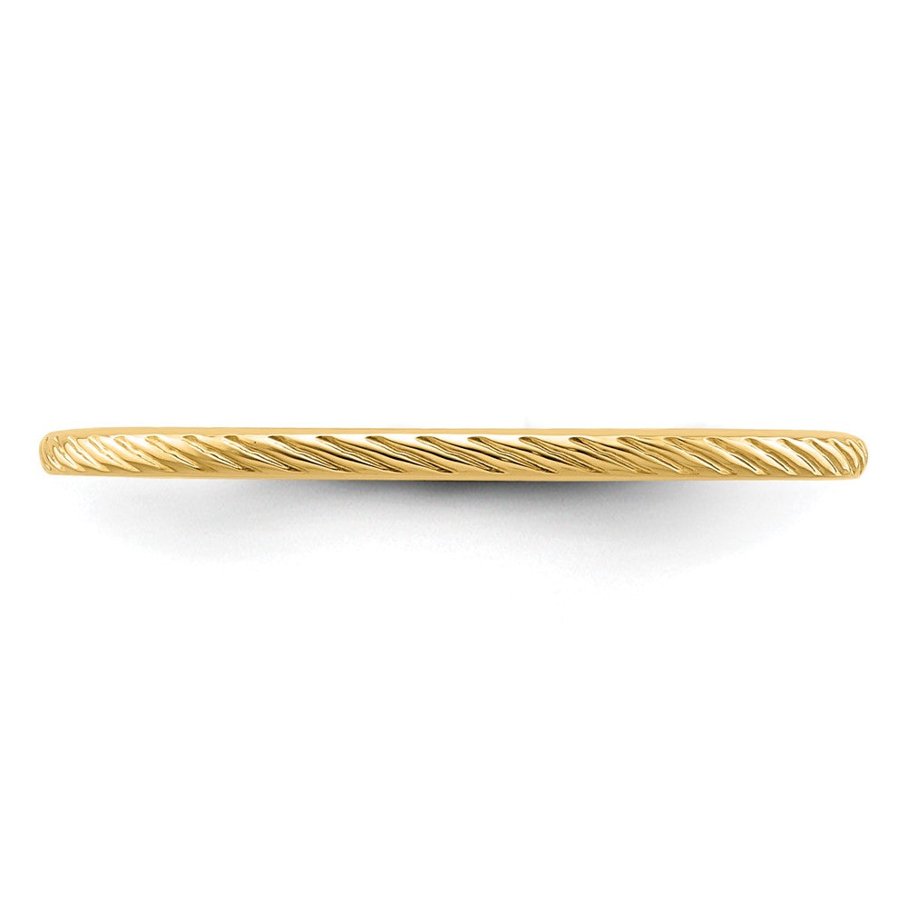 10K Gold 1.2mm Twisted Wire Pattern Stackable Band Size 9.5