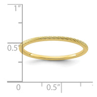 10K Gold 1.2mm Twisted Wire Pattern Stackable Band Size 10