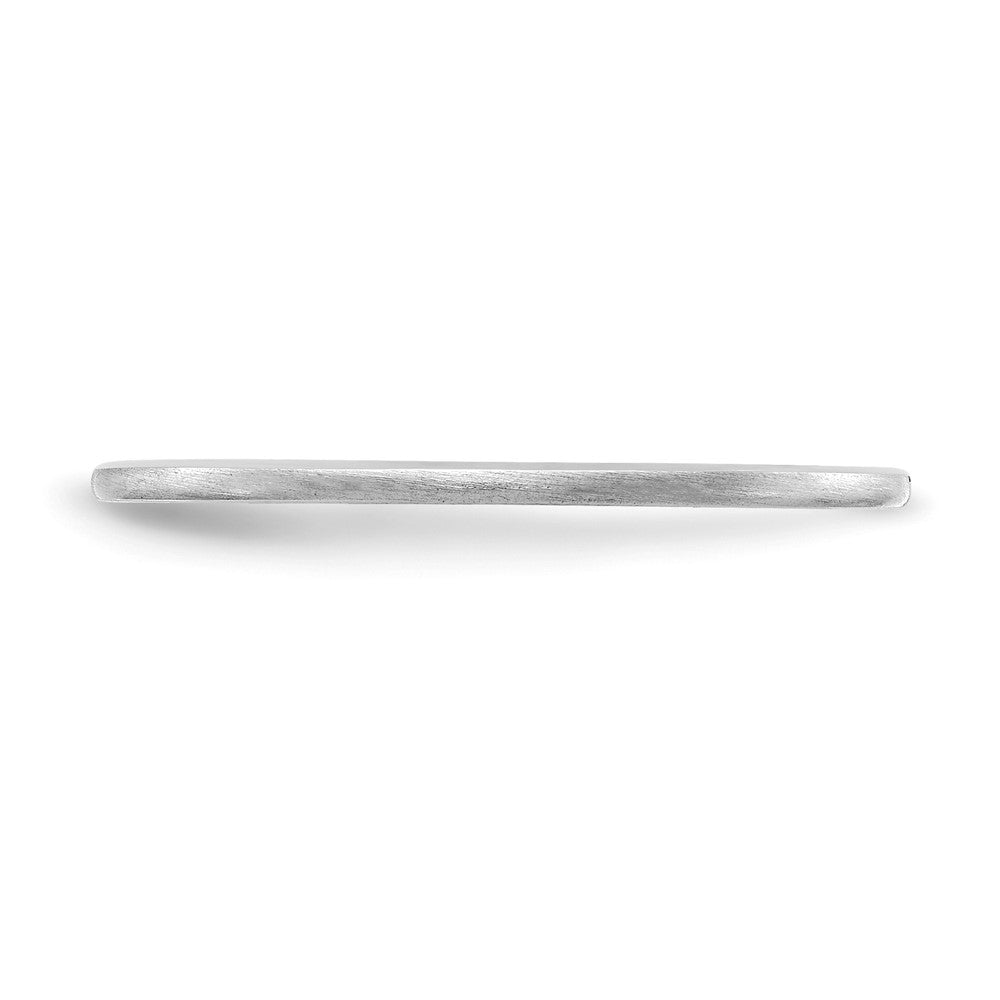 10K White Gold 1.2mm Half Round Satin Stackable Band Size 8