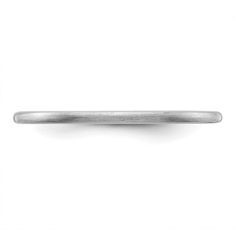 10K White Gold 1.2mm Half Round Satin Stackable Band Size 8