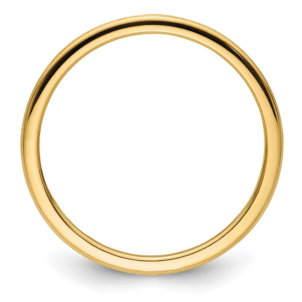 10K Gold 1.2mm Half Round Satin Stackable Band Size 9.5