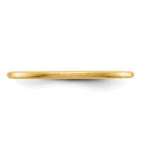 10K Gold 1.2mm Half Round Satin Stackable Band Size 9.5