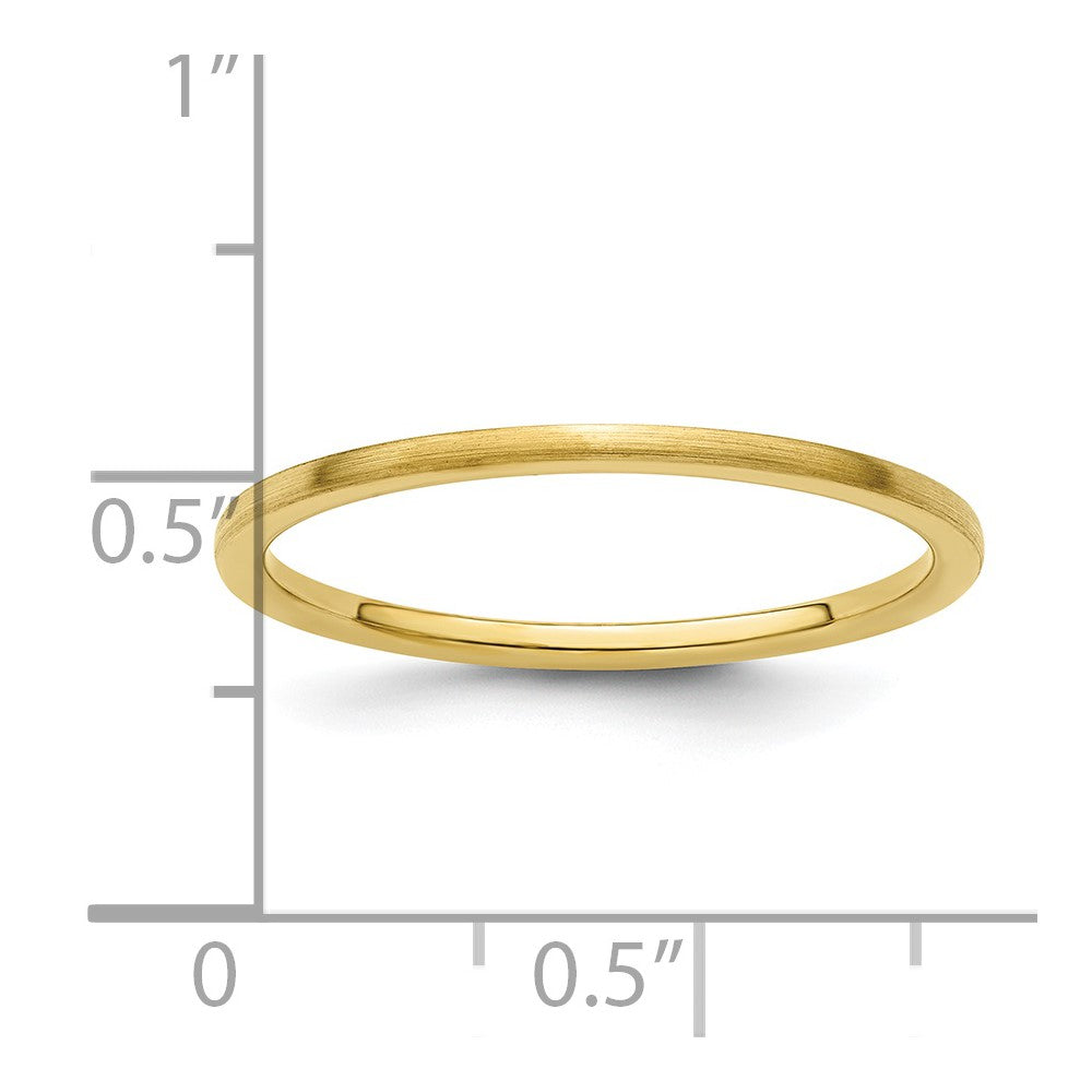 10K Gold 1.2mm Half Round Satin Stackable Band Size 9.5